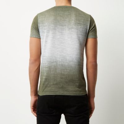 Dark green faded texture t-shirt